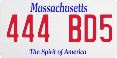 MA license plate 444BD5