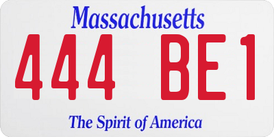 MA license plate 444BE1