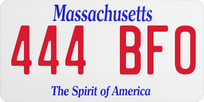 MA license plate 444BF0