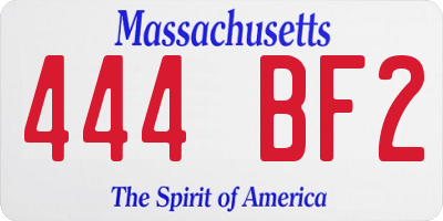MA license plate 444BF2