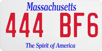 MA license plate 444BF6