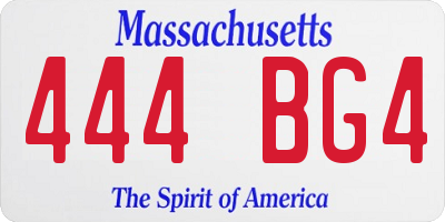 MA license plate 444BG4