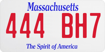 MA license plate 444BH7