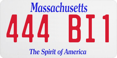 MA license plate 444BI1