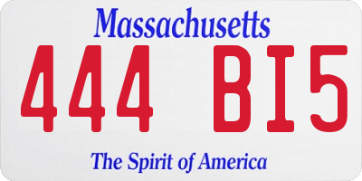 MA license plate 444BI5