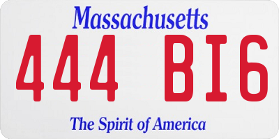 MA license plate 444BI6