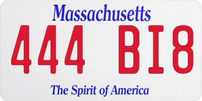 MA license plate 444BI8