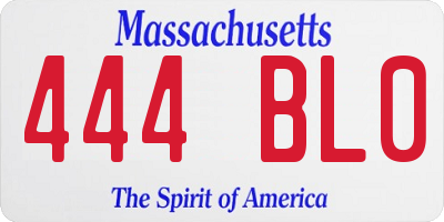 MA license plate 444BL0