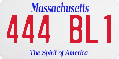 MA license plate 444BL1