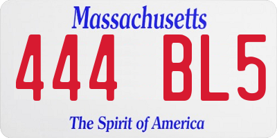 MA license plate 444BL5