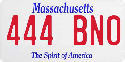 MA license plate 444BN0