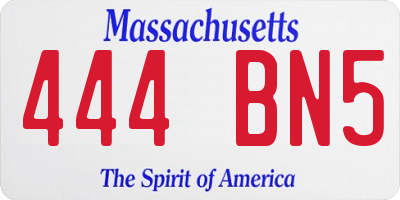 MA license plate 444BN5