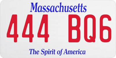 MA license plate 444BQ6