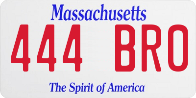 MA license plate 444BR0