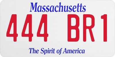 MA license plate 444BR1