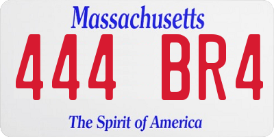 MA license plate 444BR4