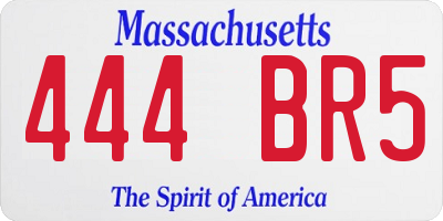 MA license plate 444BR5
