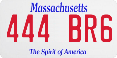 MA license plate 444BR6