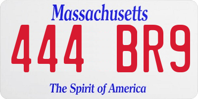 MA license plate 444BR9