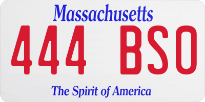 MA license plate 444BS0