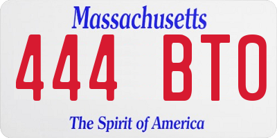 MA license plate 444BT0