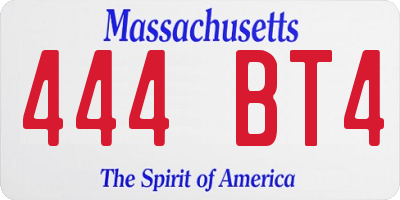 MA license plate 444BT4
