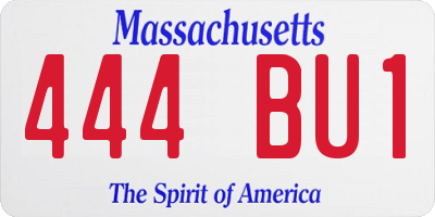 MA license plate 444BU1