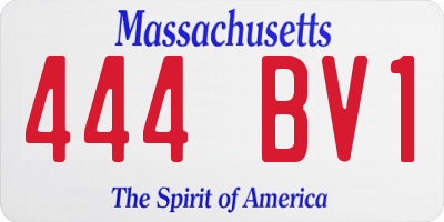 MA license plate 444BV1