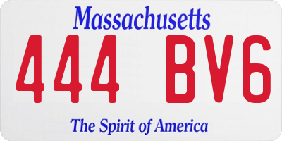 MA license plate 444BV6