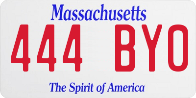 MA license plate 444BY0