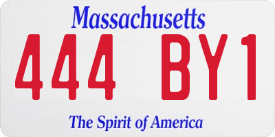 MA license plate 444BY1