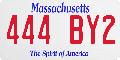 MA license plate 444BY2