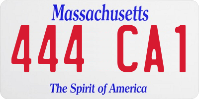 MA license plate 444CA1