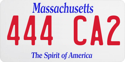 MA license plate 444CA2