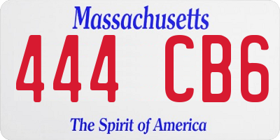 MA license plate 444CB6