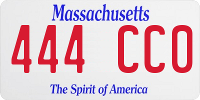 MA license plate 444CC0