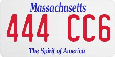 MA license plate 444CC6