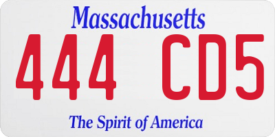 MA license plate 444CD5