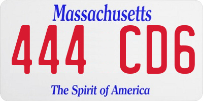 MA license plate 444CD6