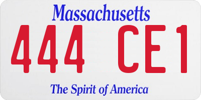 MA license plate 444CE1