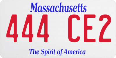 MA license plate 444CE2