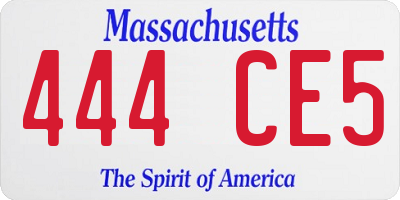 MA license plate 444CE5