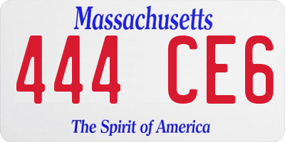 MA license plate 444CE6