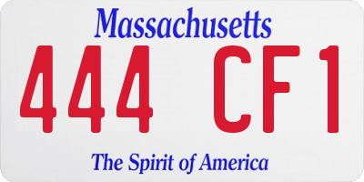 MA license plate 444CF1