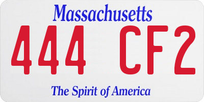 MA license plate 444CF2