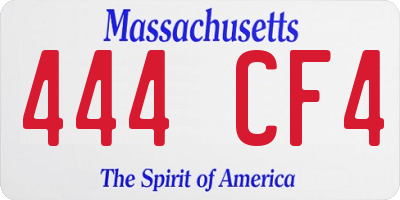 MA license plate 444CF4