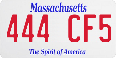 MA license plate 444CF5