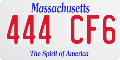 MA license plate 444CF6