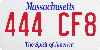 MA license plate 444CF8