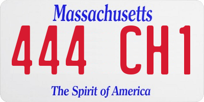 MA license plate 444CH1
